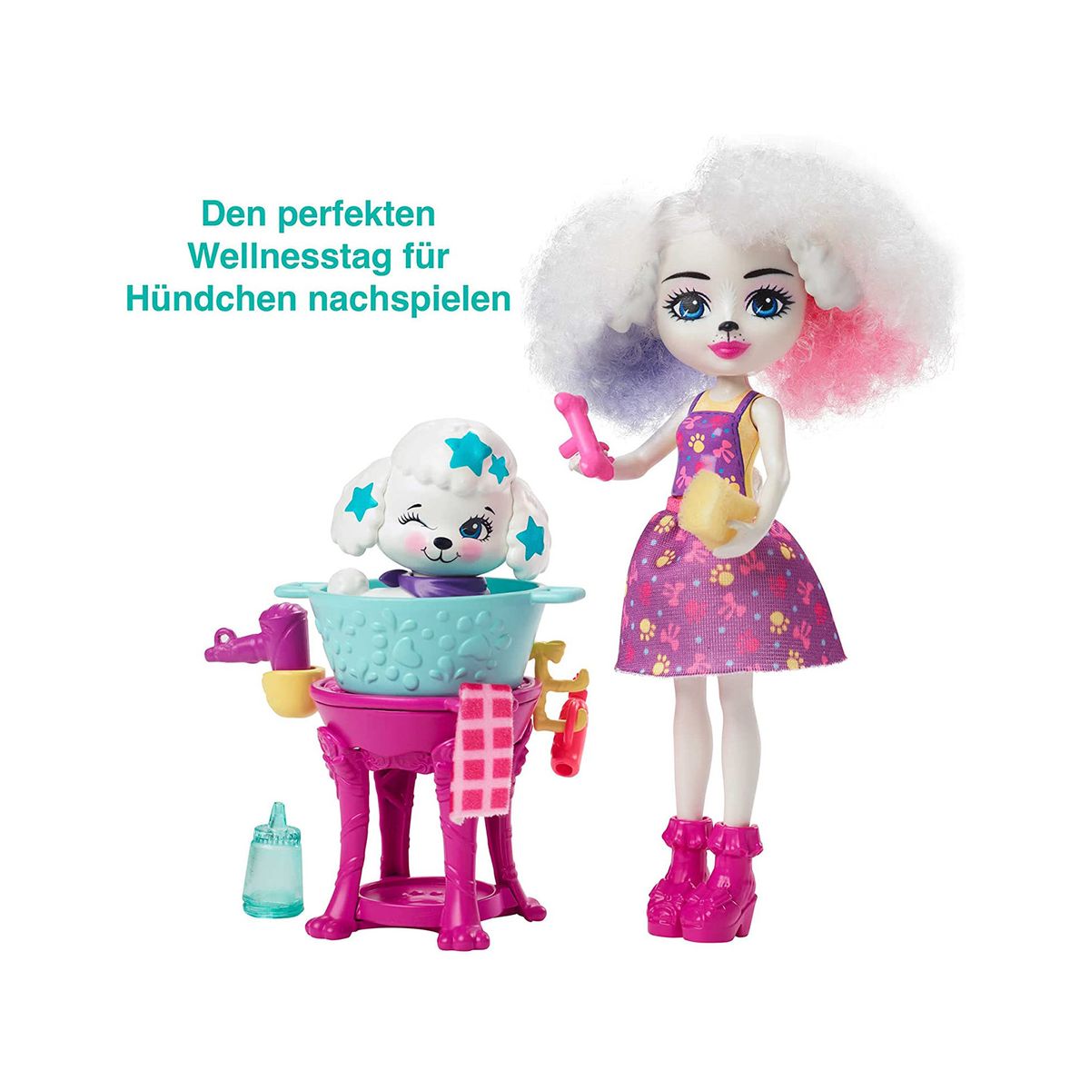 Mattel HHC20 - Enchantimals City Tails - Poodle Do Schönheitssalon, Spielset
