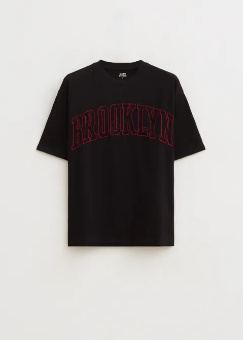 T-shirt met print Brooklyn kant zwart (ZWART)