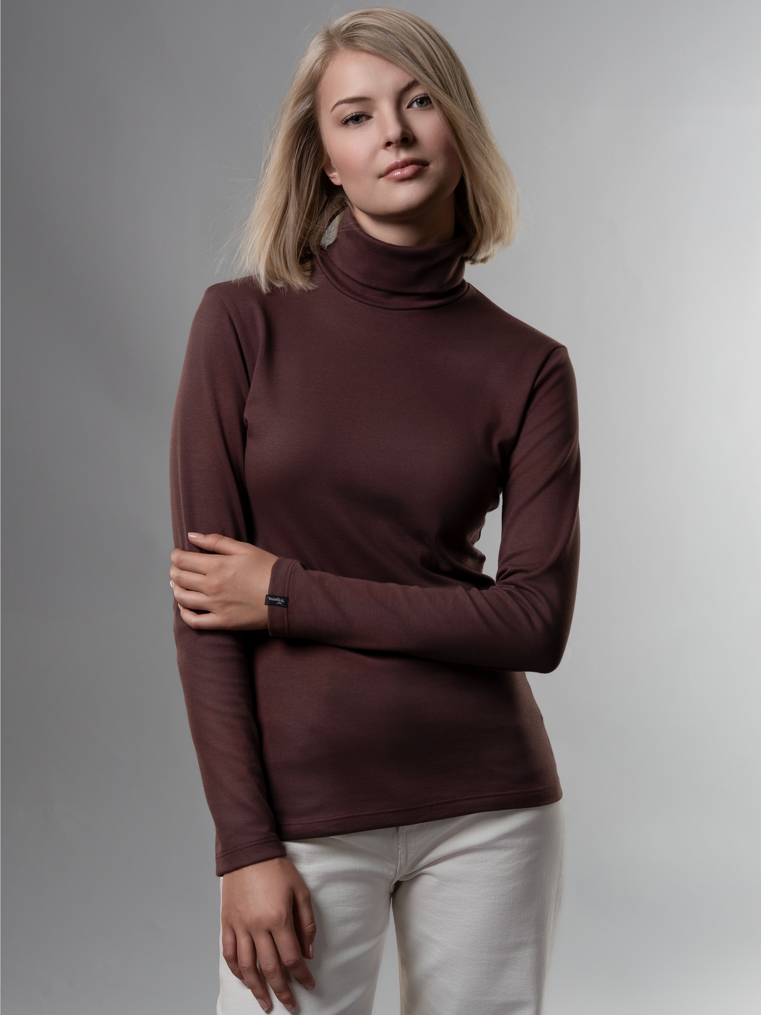 Rollkragenshirt Kastanie