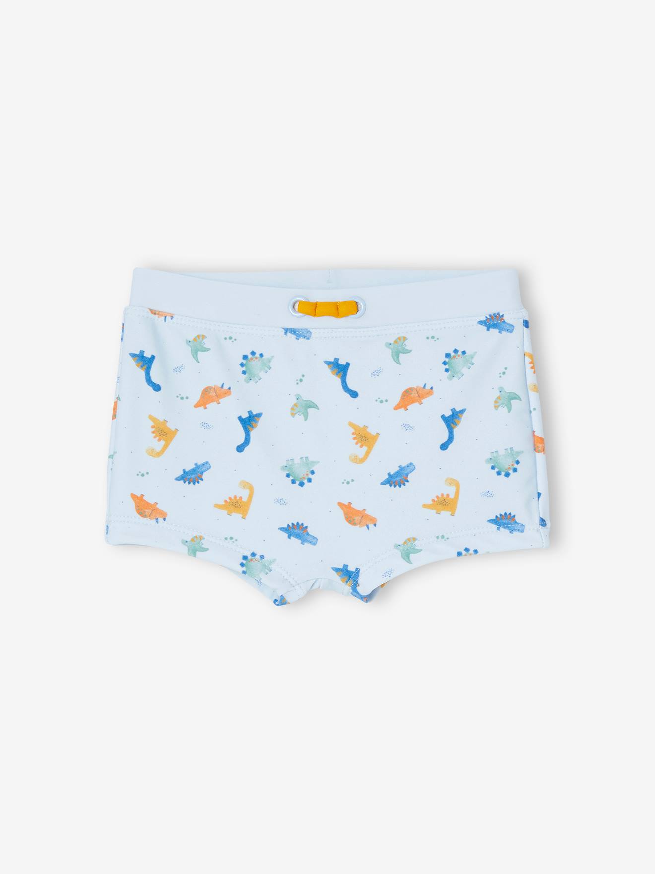 Calção de banho boxer azul-gelo com estampa de dinossauro para bebê menino