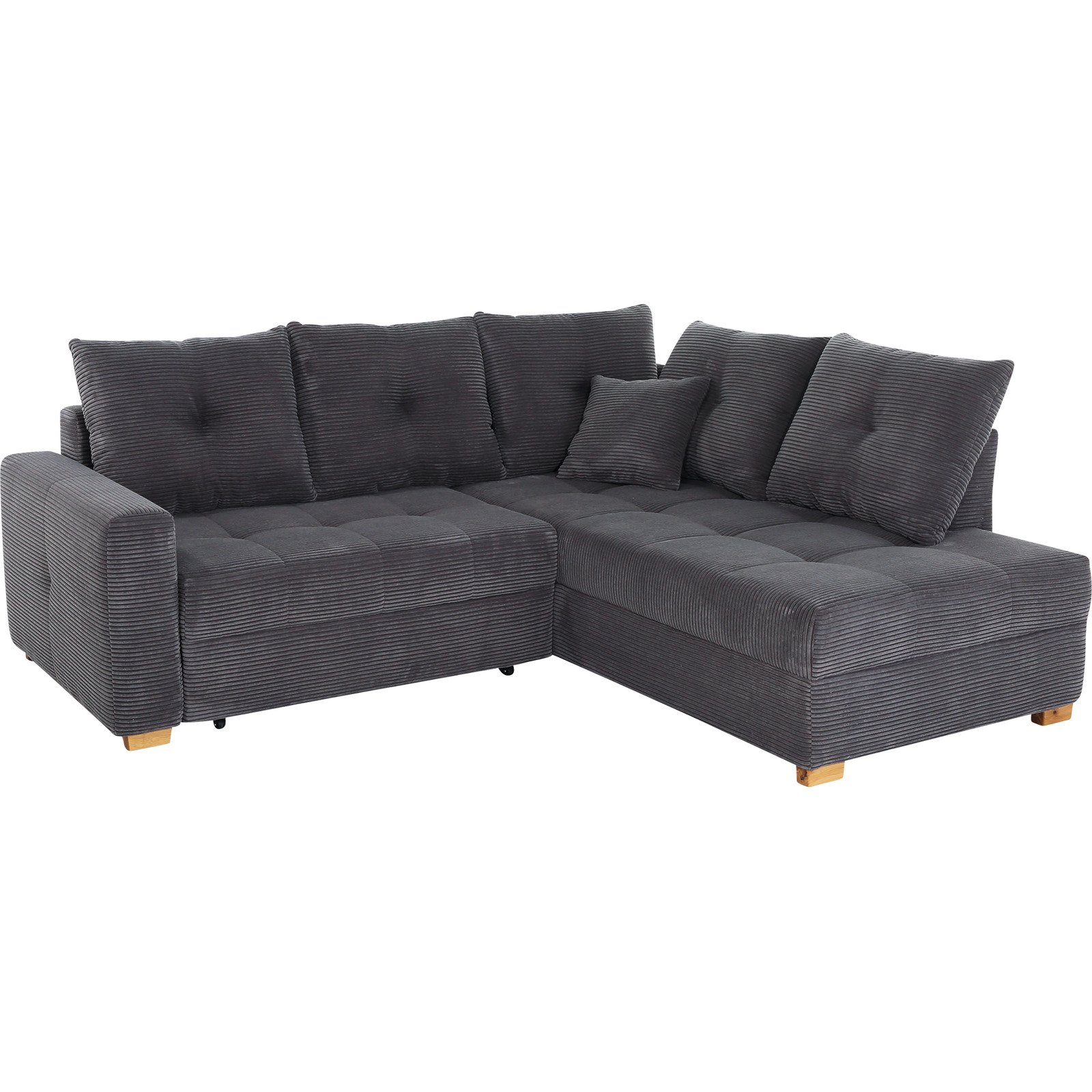 Ecksofa Leon Stoff Cord grau