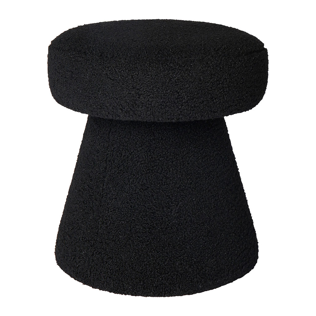 Tabouret bouclette FLORA noir H42cm