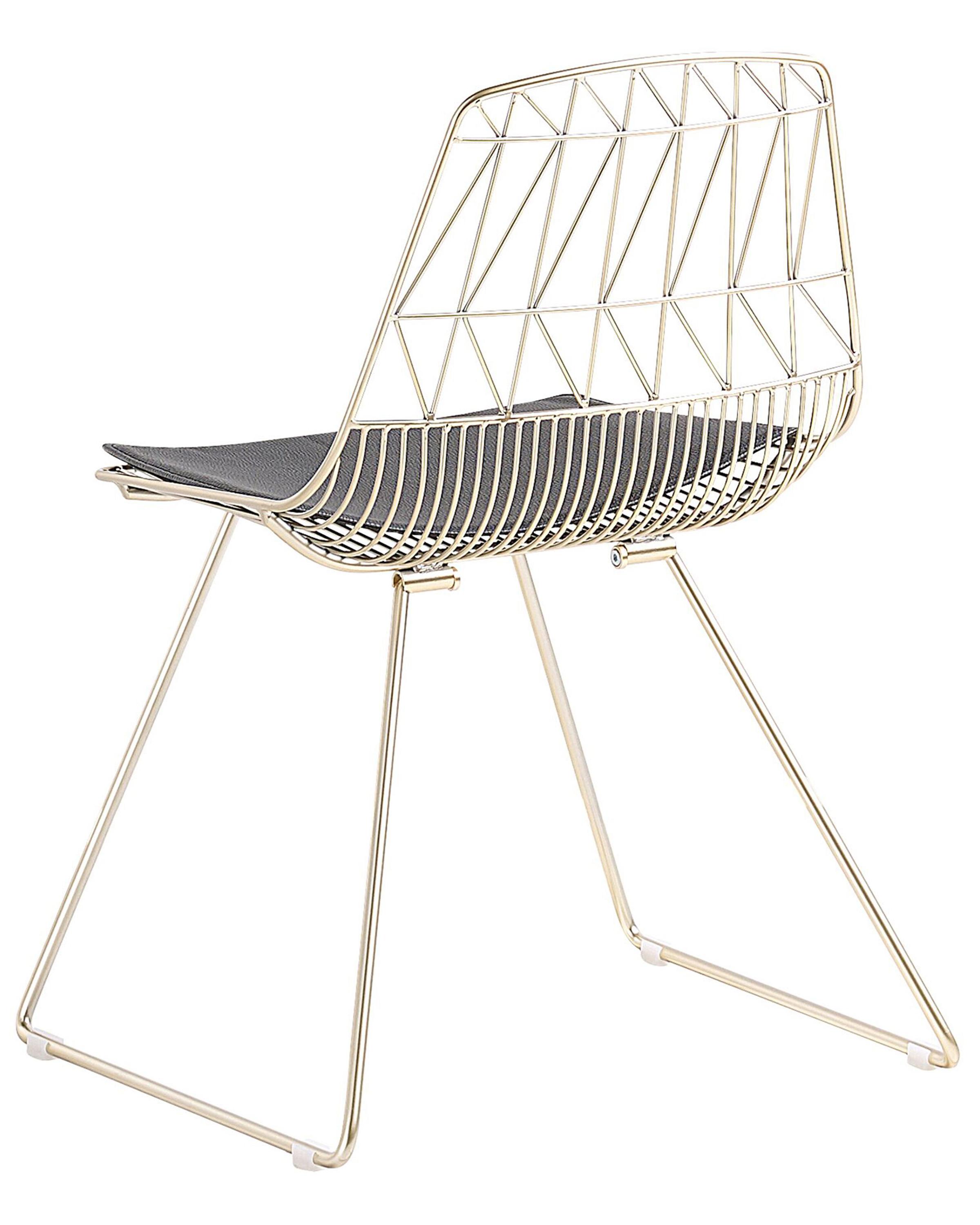 Set van 2 eetkamerstoelen HARLAN Metaal Goud