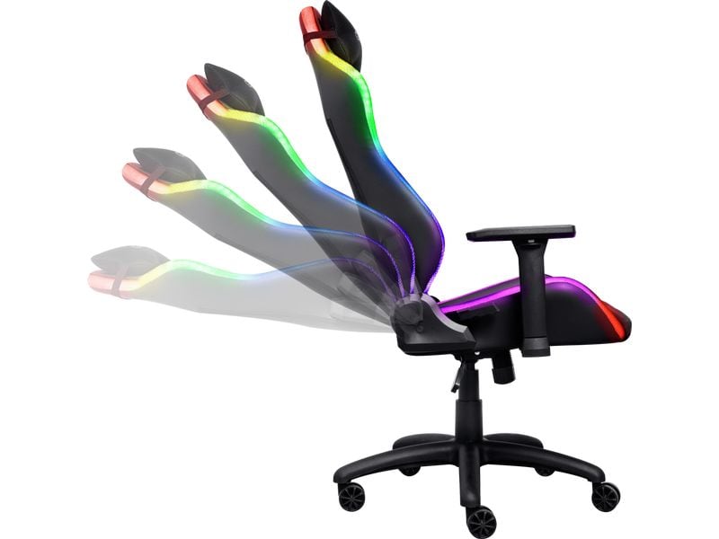 Trust Gaming-Stuhl GXT 719 Ruya Pro RGB Schwarz Komfortabler Premium-Gaming-Stuhl mit RGB-Beleuchtung