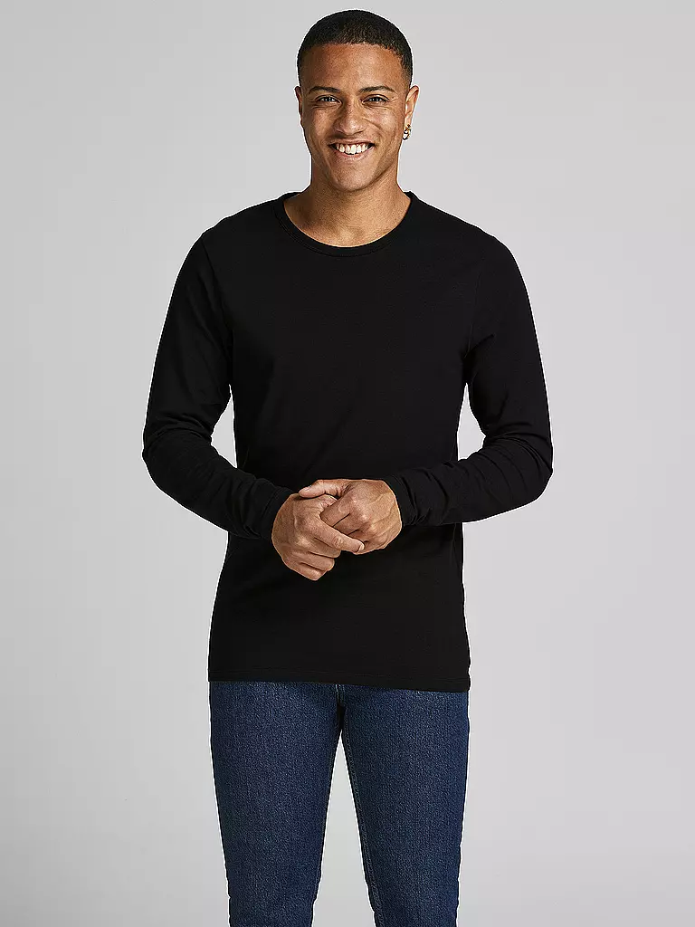 JACK & JONES Basic Langarmshirt schwarz
