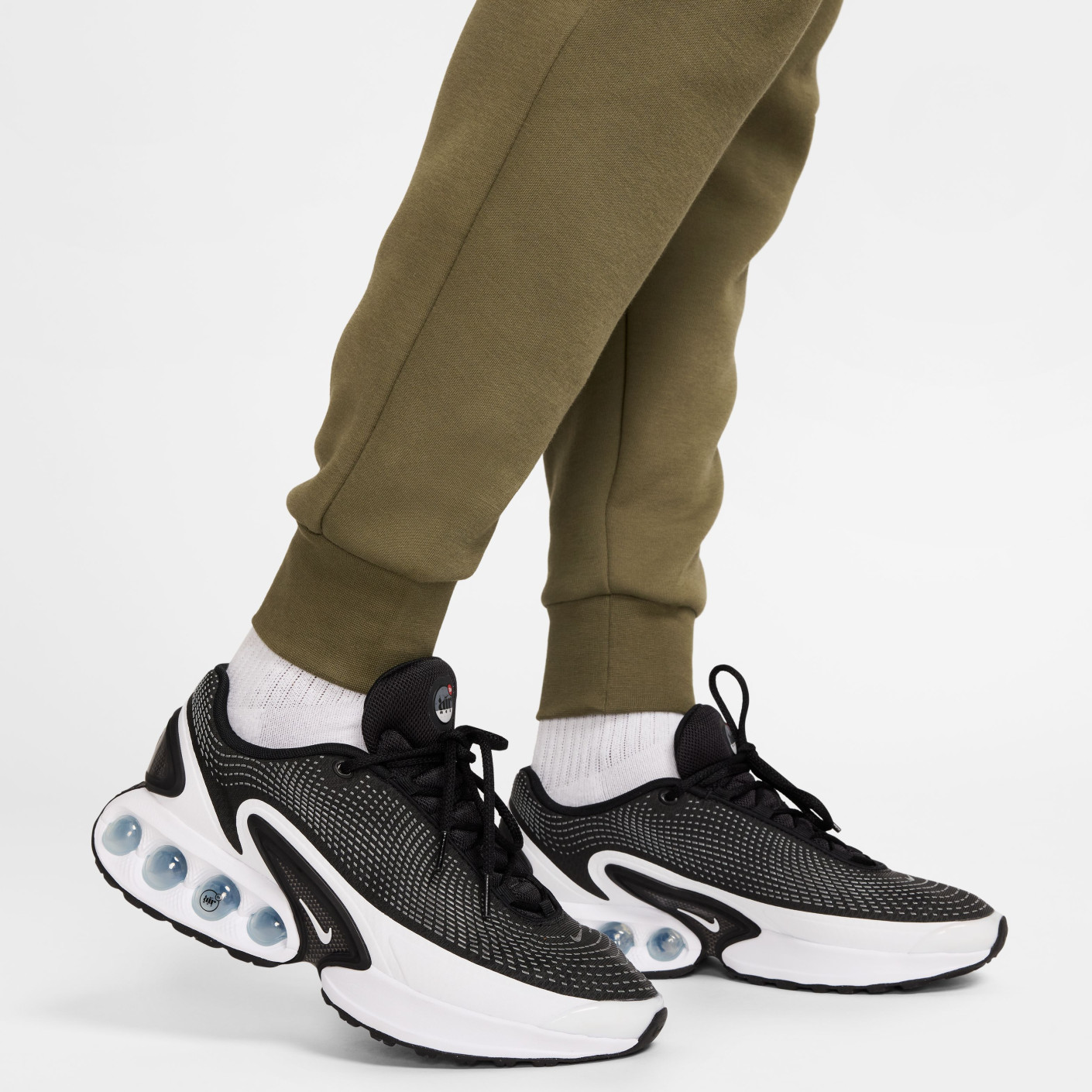 Nike Tech Fleece Sportswear Joggingbroek Olijfgroen Grijs Zwart
