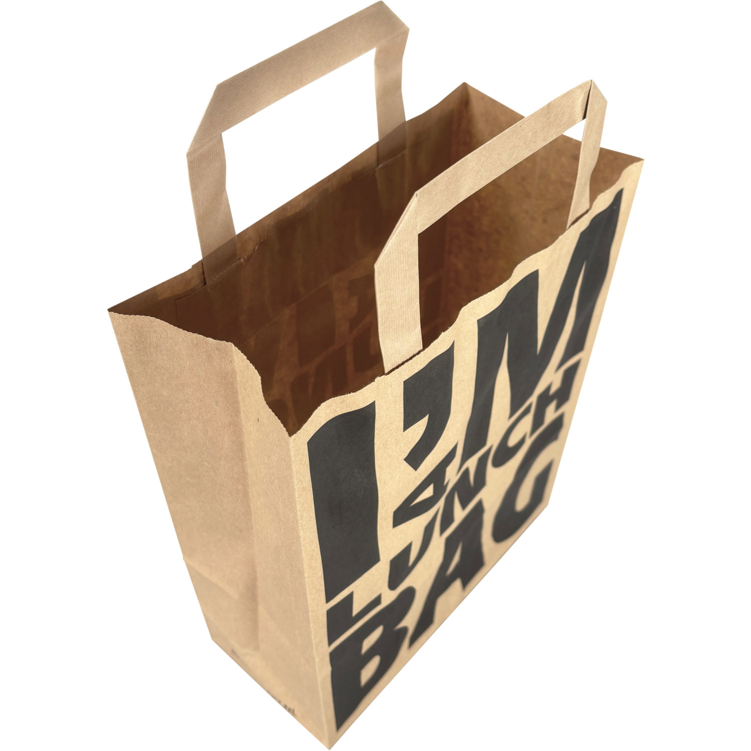 Tas, I'M a LUNCH bag, Papier, platte handgreep, 22x 10x28cm, draagtas, bruin
