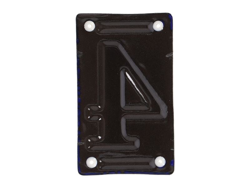 Esschert Design Hausnummer 4 7 cm, Blau/Weiss Hausnummerschild