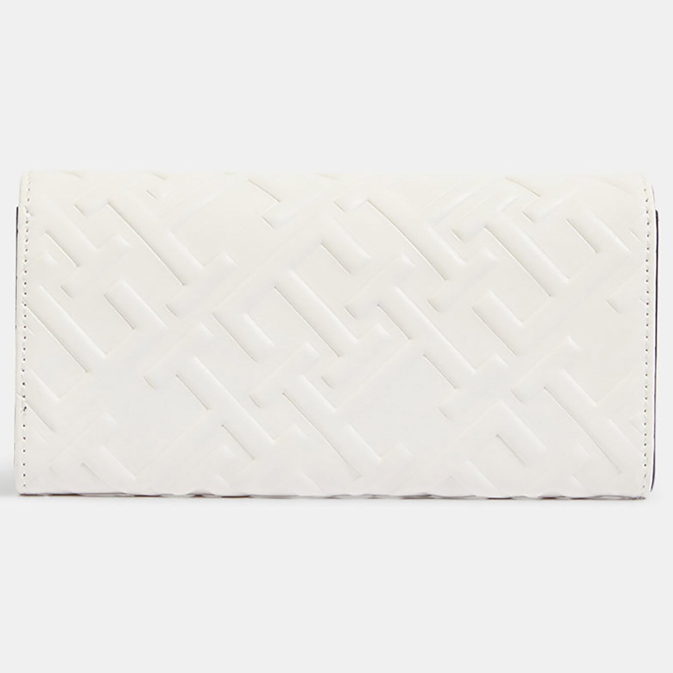 Tommy Hilfiger Portefeuille Iconic large mono blanc - 11x19 cm