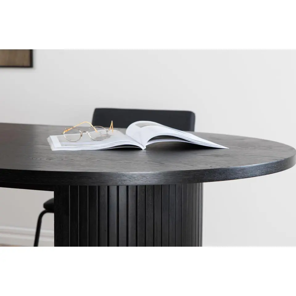 Eettafel Ovaal Zwart 200cm - Fineer - Scandinavisch