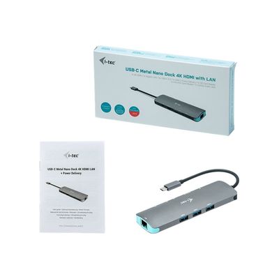i-Tec USB-C Metal Nano - Station d'accueil - USB-C 3.1 - HDMI - GigE