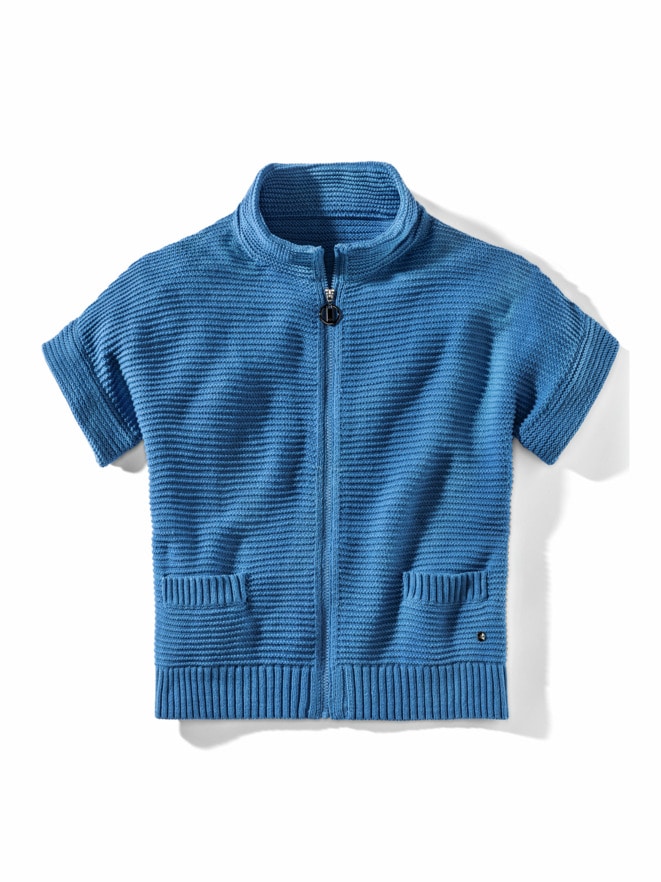 Baumwoll-Zip-Strickweste
