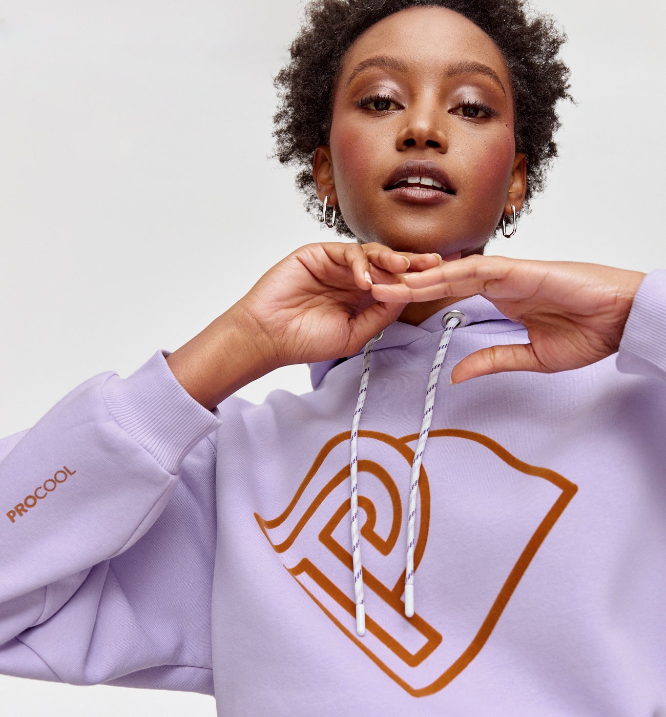 Sweat à capuche logo Promod - Lilas