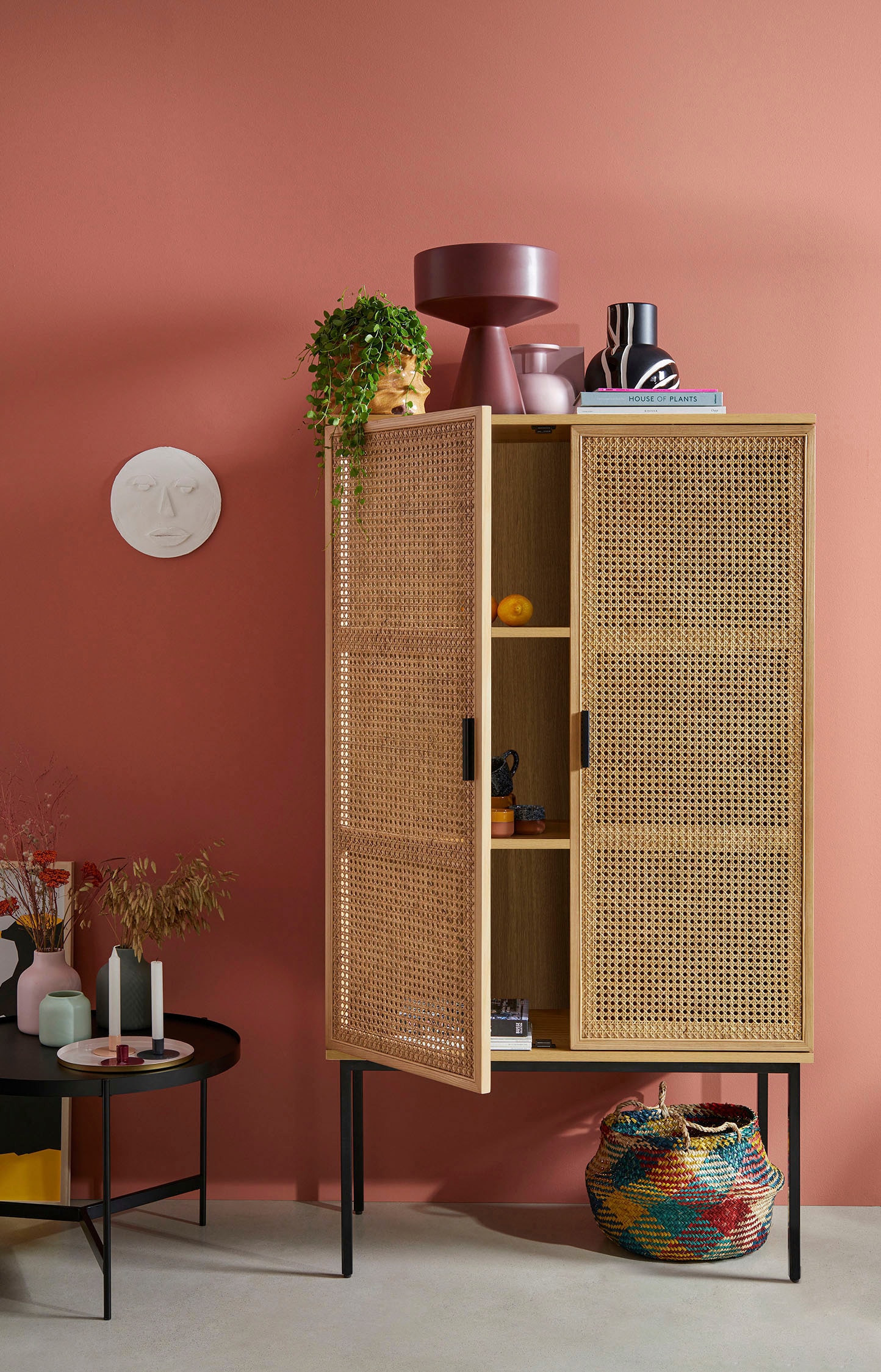 INOSIGN Highboard »Keylea« Eschenholz-Details, robustem Metallgestell, FSC-zertifiziertem Holz