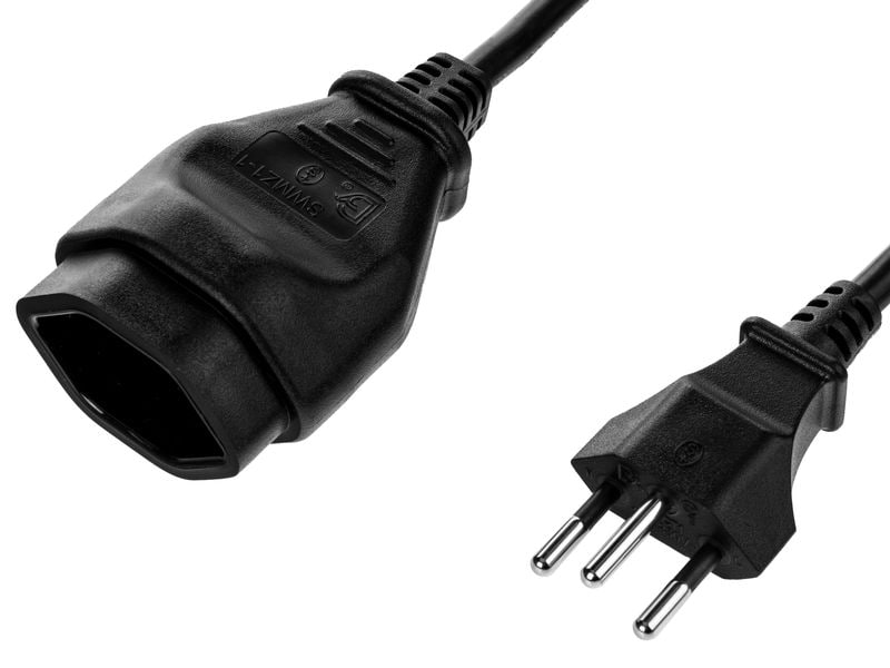 FURBER.power Verlängerungskabel T13-T12 1 m, 3 Stück Stromkabel H05 VV-F 3G1.00