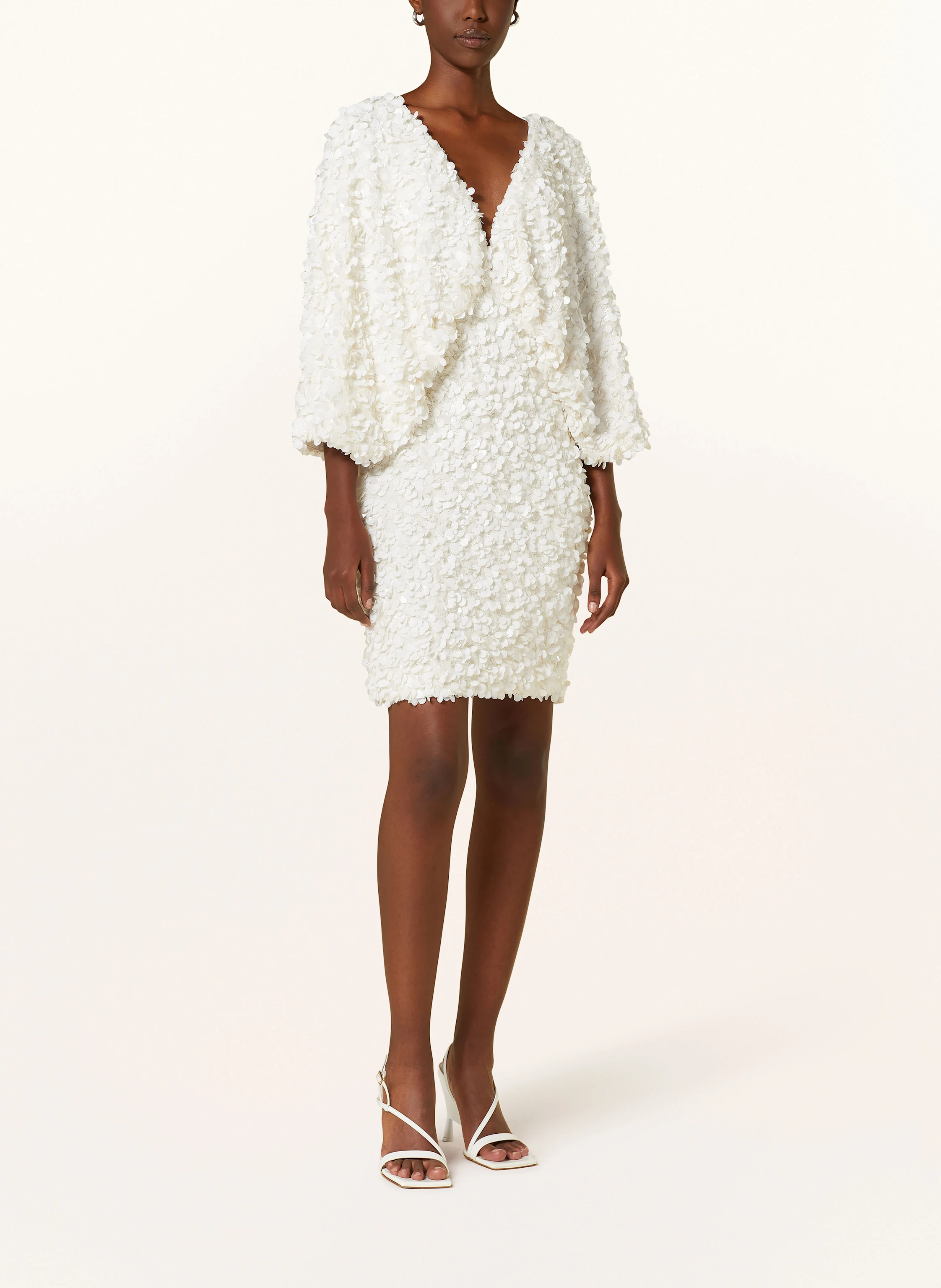 ROTATE Kleid mit Pailletten und 3/4-Arm