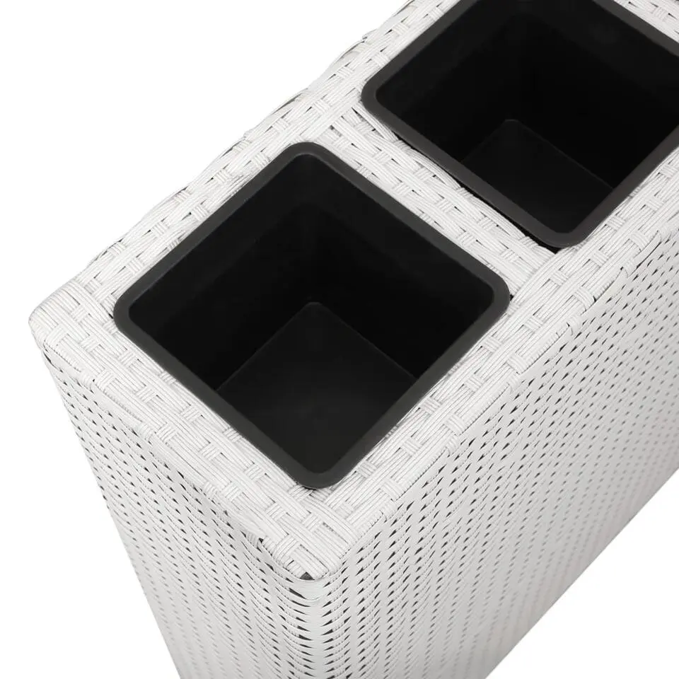 vidaXL - Verhoogde Plantenbak - Wit - Poly rattan