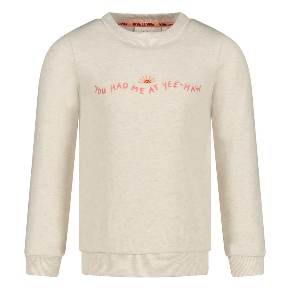 Jubel Jubel sweater - Salsa Sunset offwhite melange