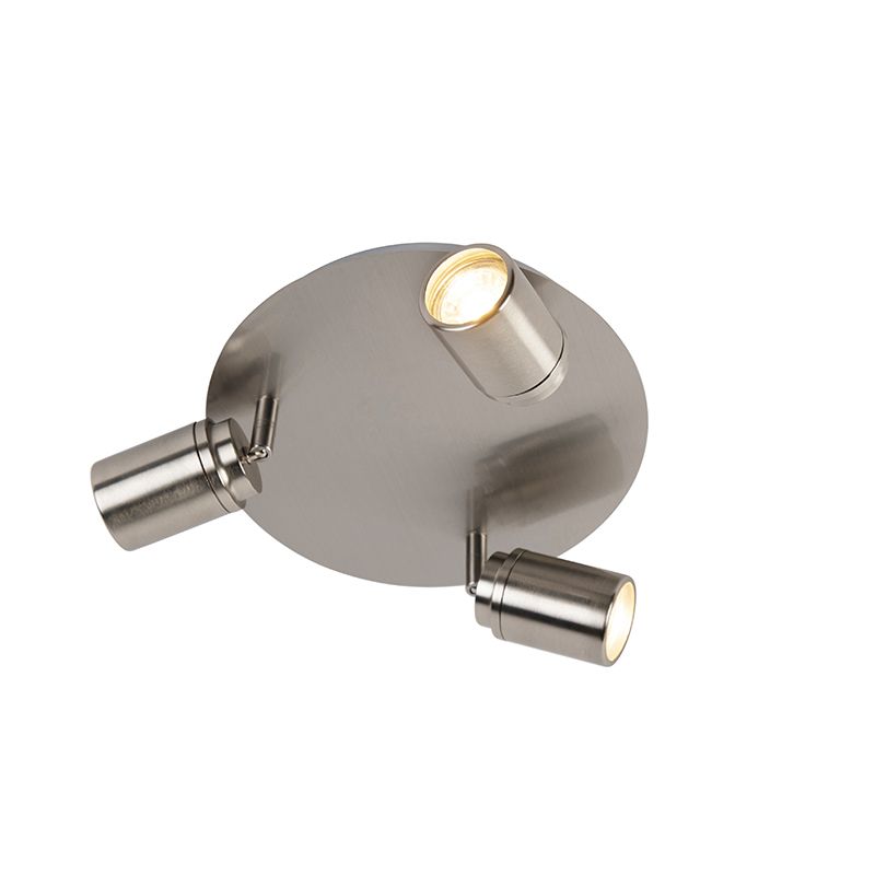 Moderne badkamer spot staal 3-lichts IP44 - Ducha