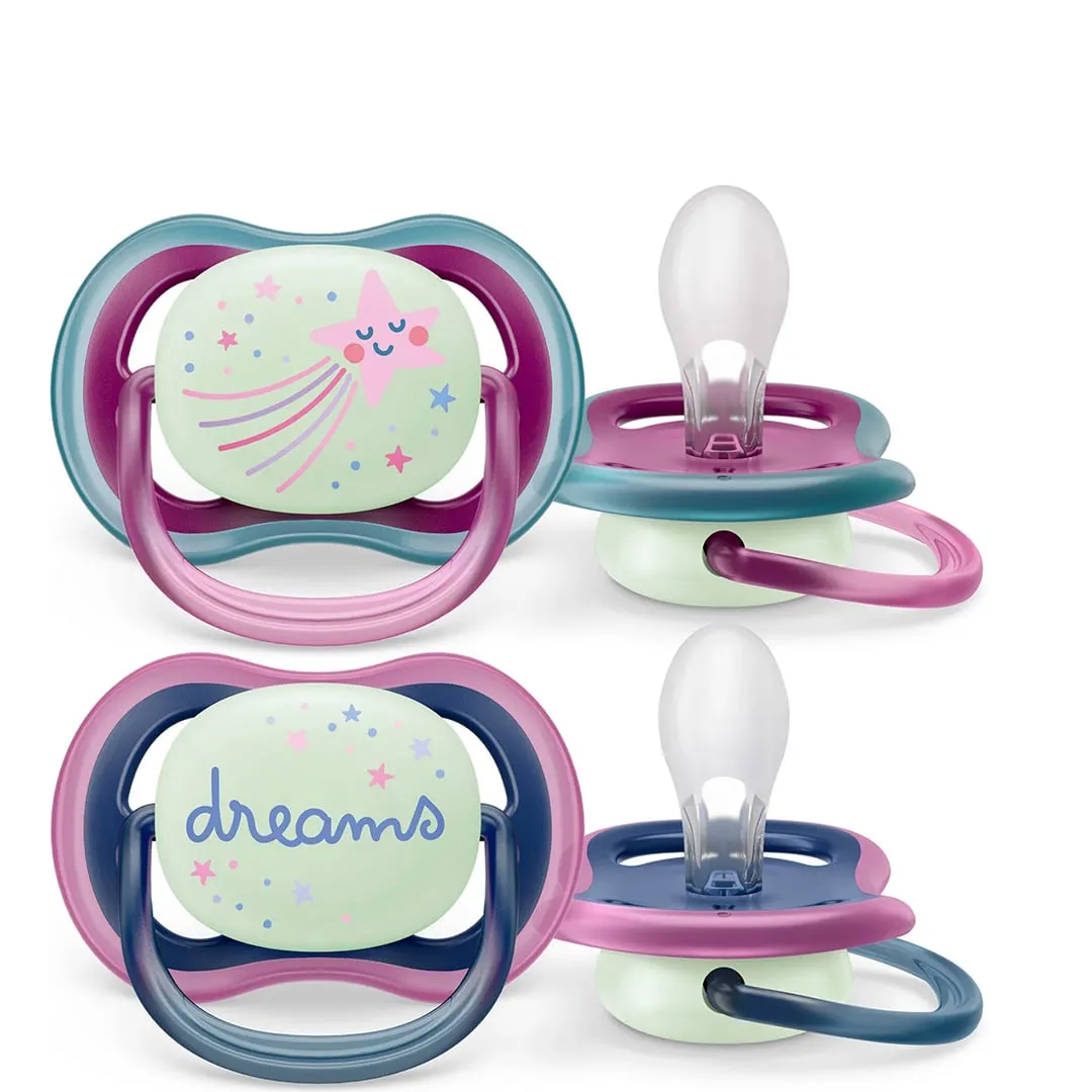 Philips Avent Suce Ultra Air Nighttime 6-18 mois Étoile Endormie  Lune (2)