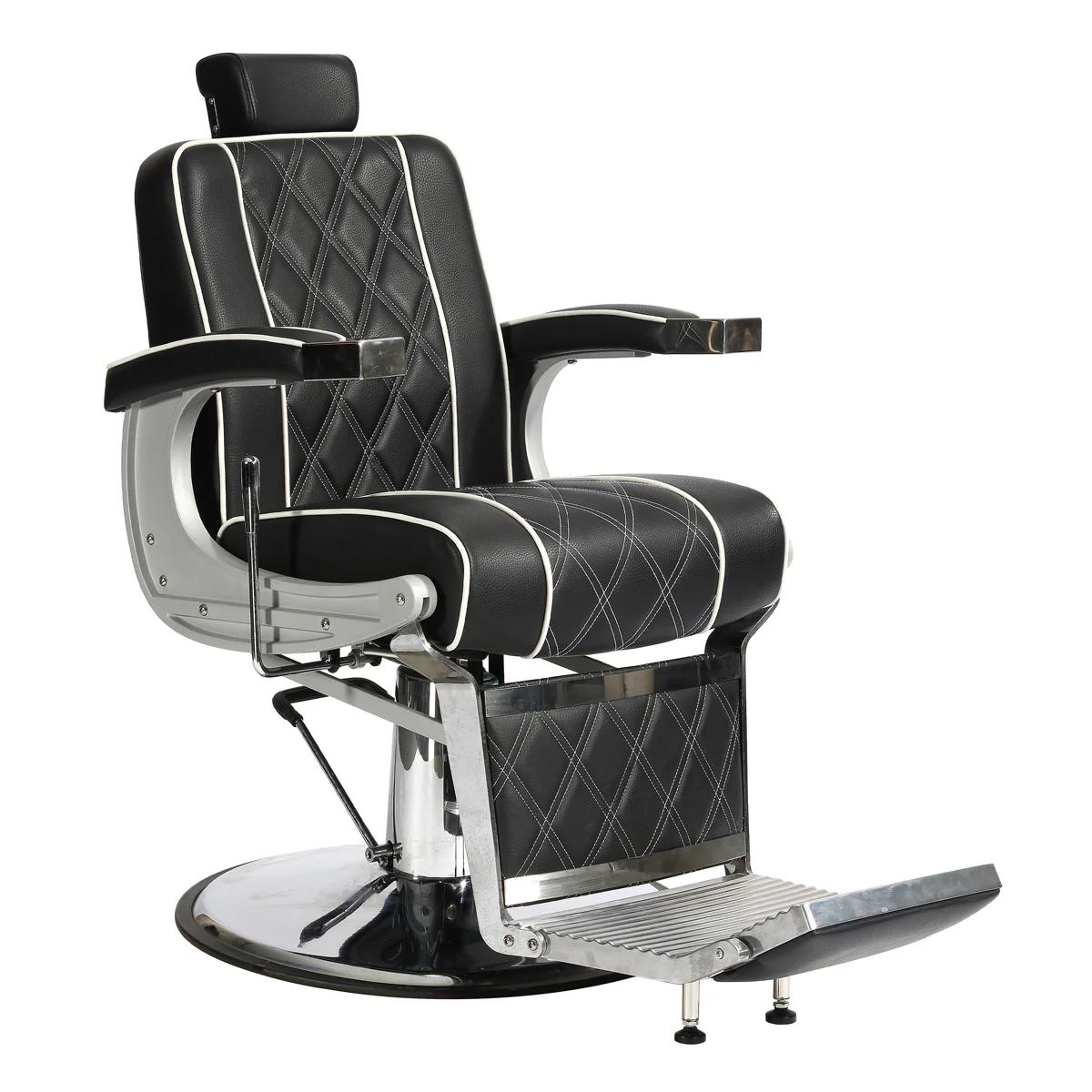 Fauteuil Homme ATALANTA Noir Coutures Blanches