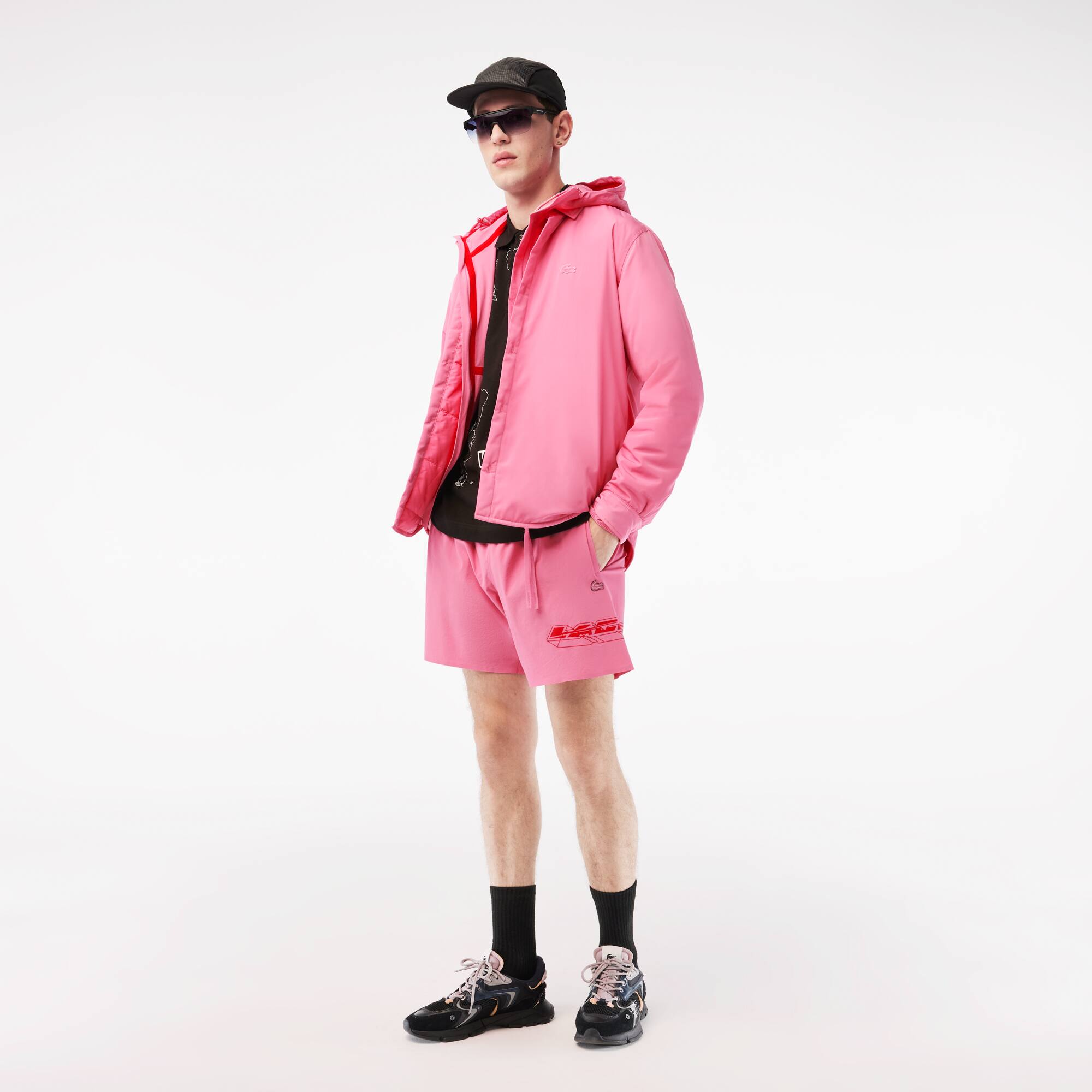 Short de bain homme Lacoste quick dry avec bande siglée Maillots de bain - Rose - Lacoste - Homme