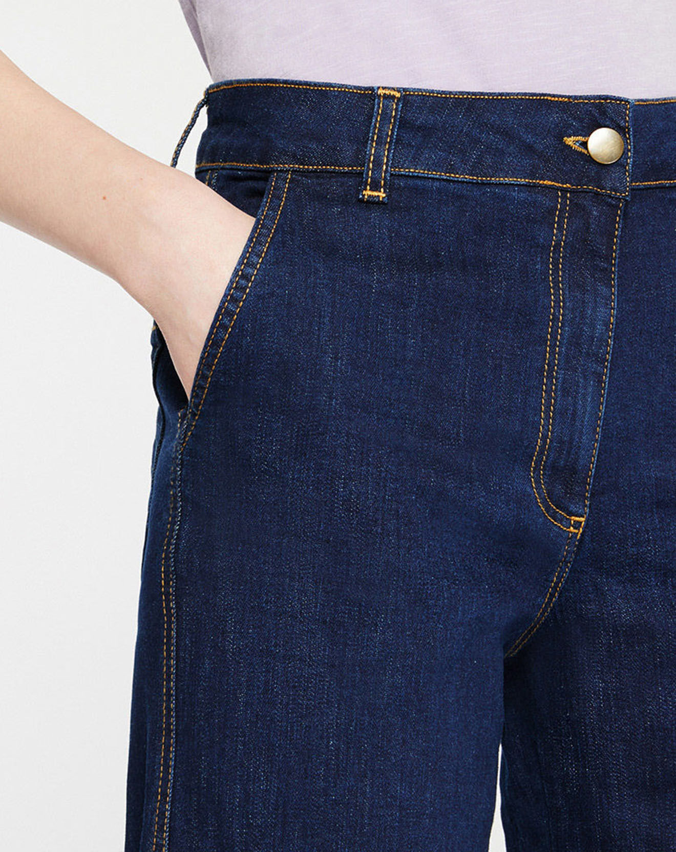 Yerse Jean Large Loanne bleu brut