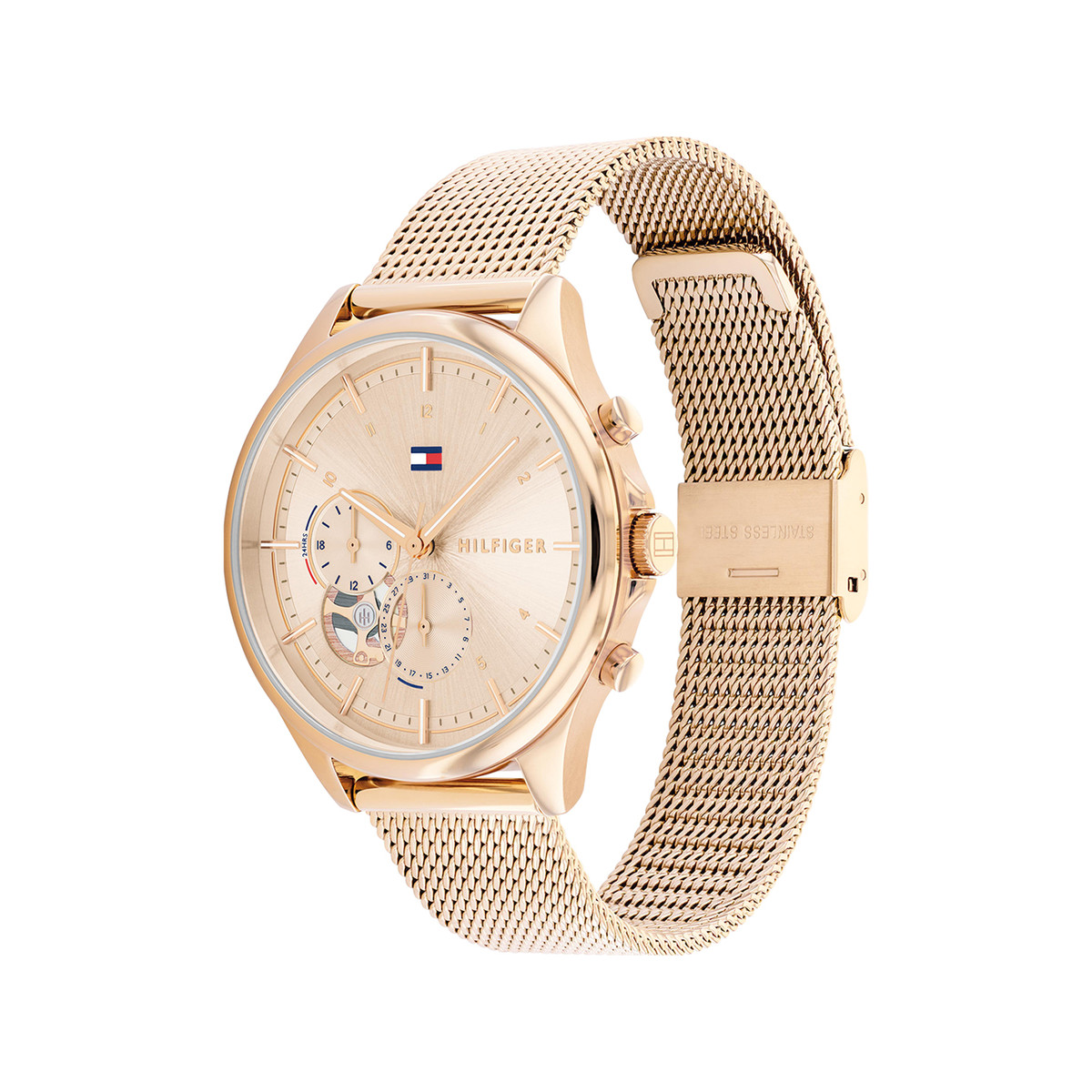 Montre Tommy Hilfiger femme acier doré rose