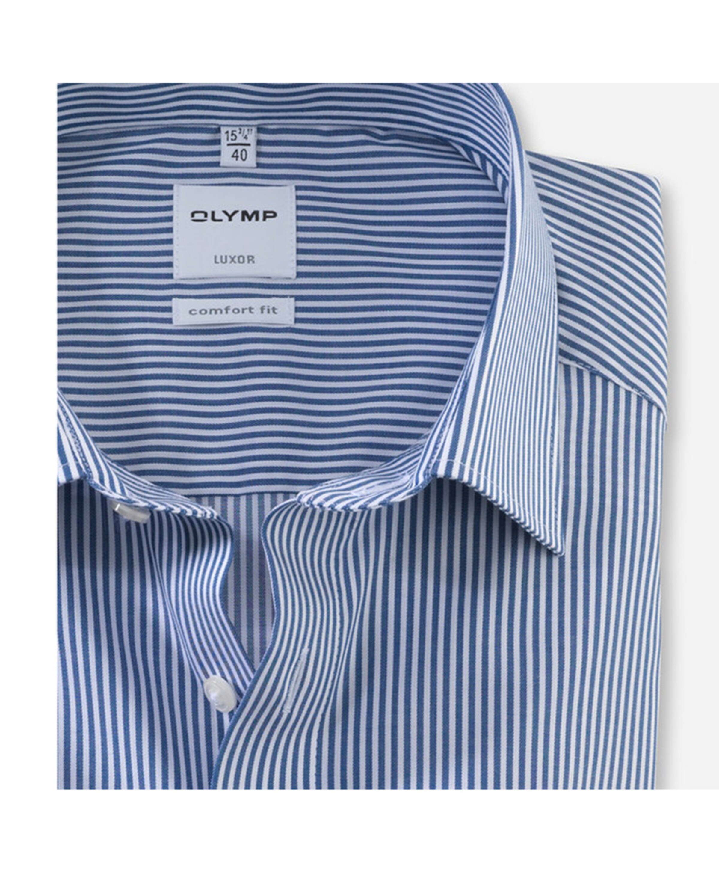 Olymp Comfort Fit Luxor Heren overhemd lange mouw blauw