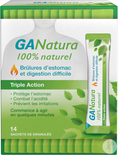 Ganatura 100% Naturel Brûlures d'Estomac Et Digestion Difficile 14 Sachets