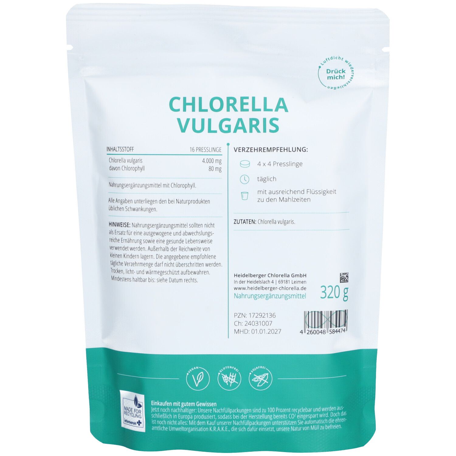 Heidelberger Chlorella Chlorella Vulgaris