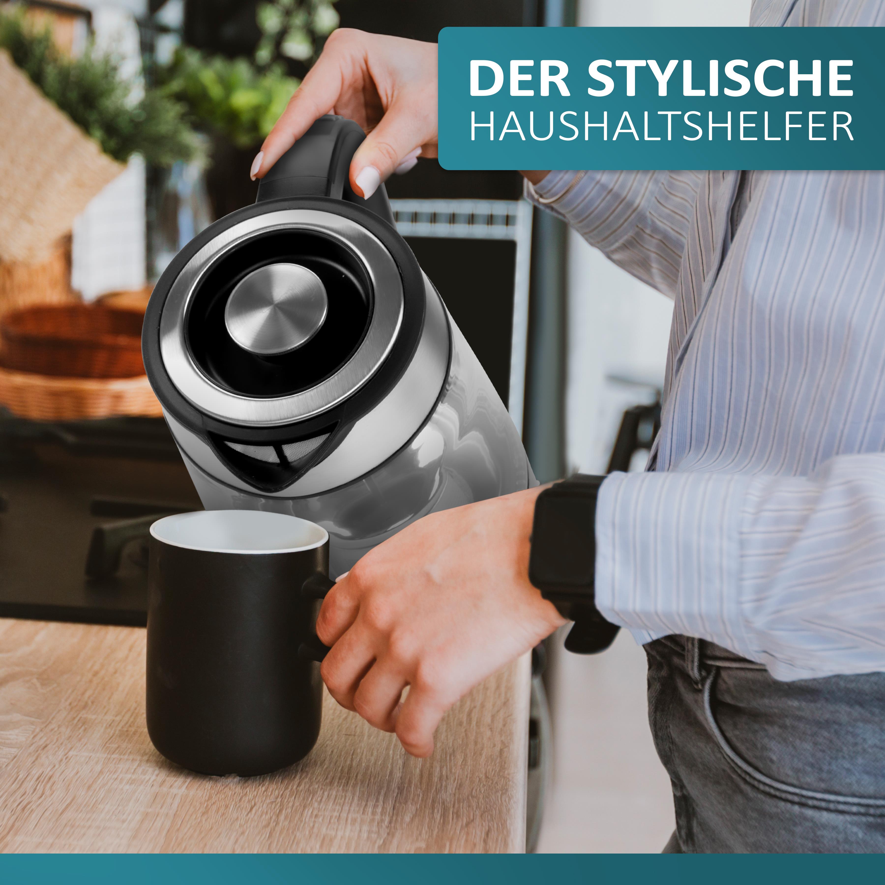 Ecosa Glas Wasserkocher m. Temperatureinstellung Teefilter LED 1.7L