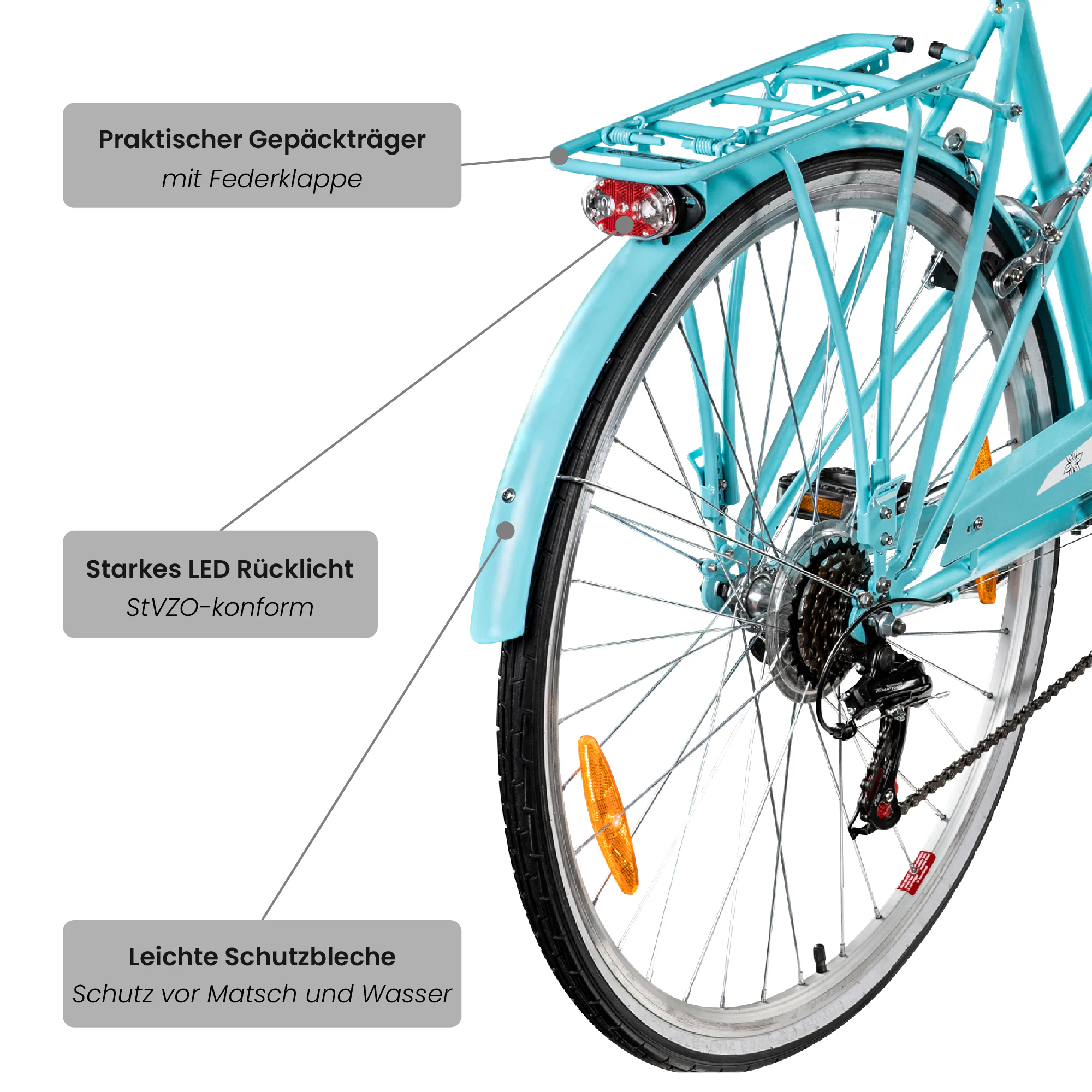 Galano Florenz Damenfahrrad 28 Zoll Stadtrad 155 - 185 cm Cityrad mit 6 Gängen retro Fahrrad