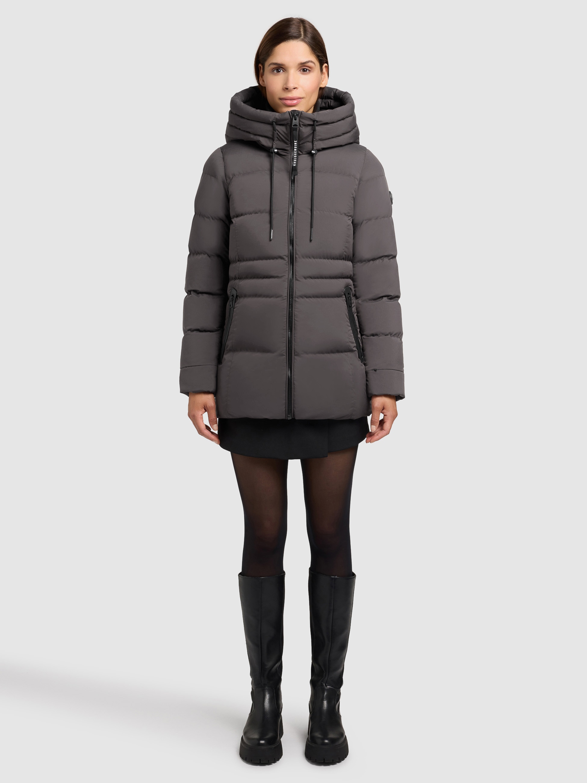 khujo Steppjacke »MATLA« mit Kapuze Reissverschlusstaschen mit Fleecefutter, eine Ärmeltasche