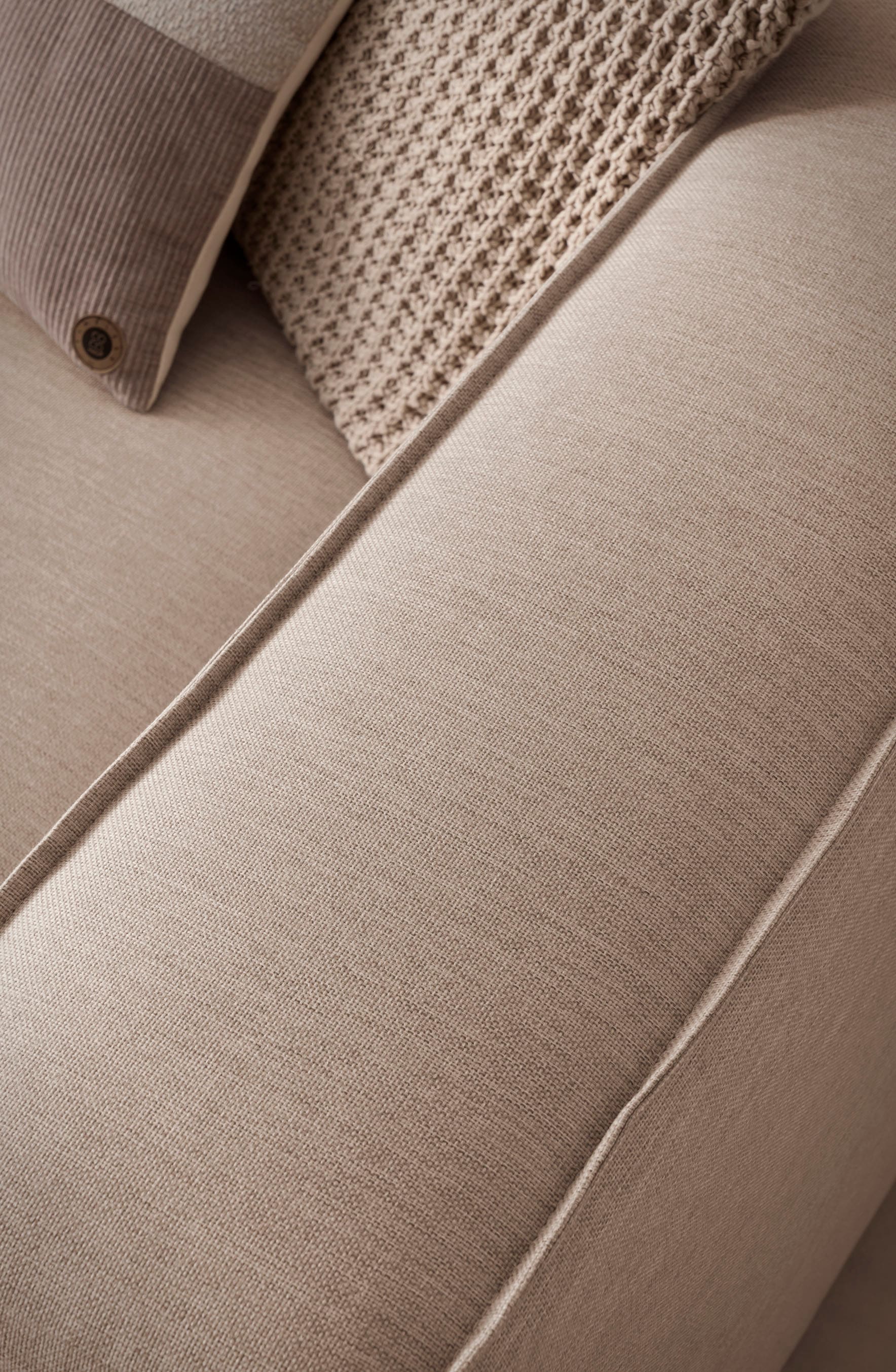 LeGer Home by Lena Gercke Ecksofa »PIARA XXL, Big-Sofa, Cord, Leinenoptik o. Strukturstoff, L-Form« wahlweise Ottomane rechts/links, Kedernaht, extra tiefe Sitzfläche