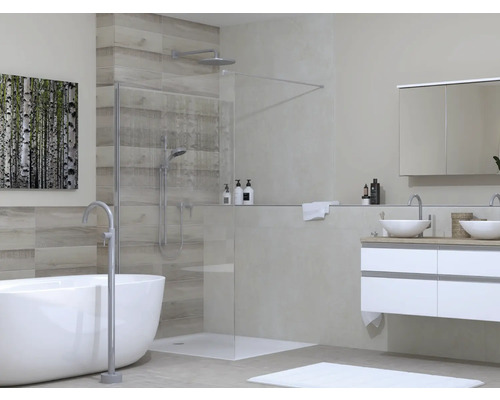 Jungborn Walk In SETTE 80 cm, profielkleur zilver, helder glas met vuilafstotende glascoating