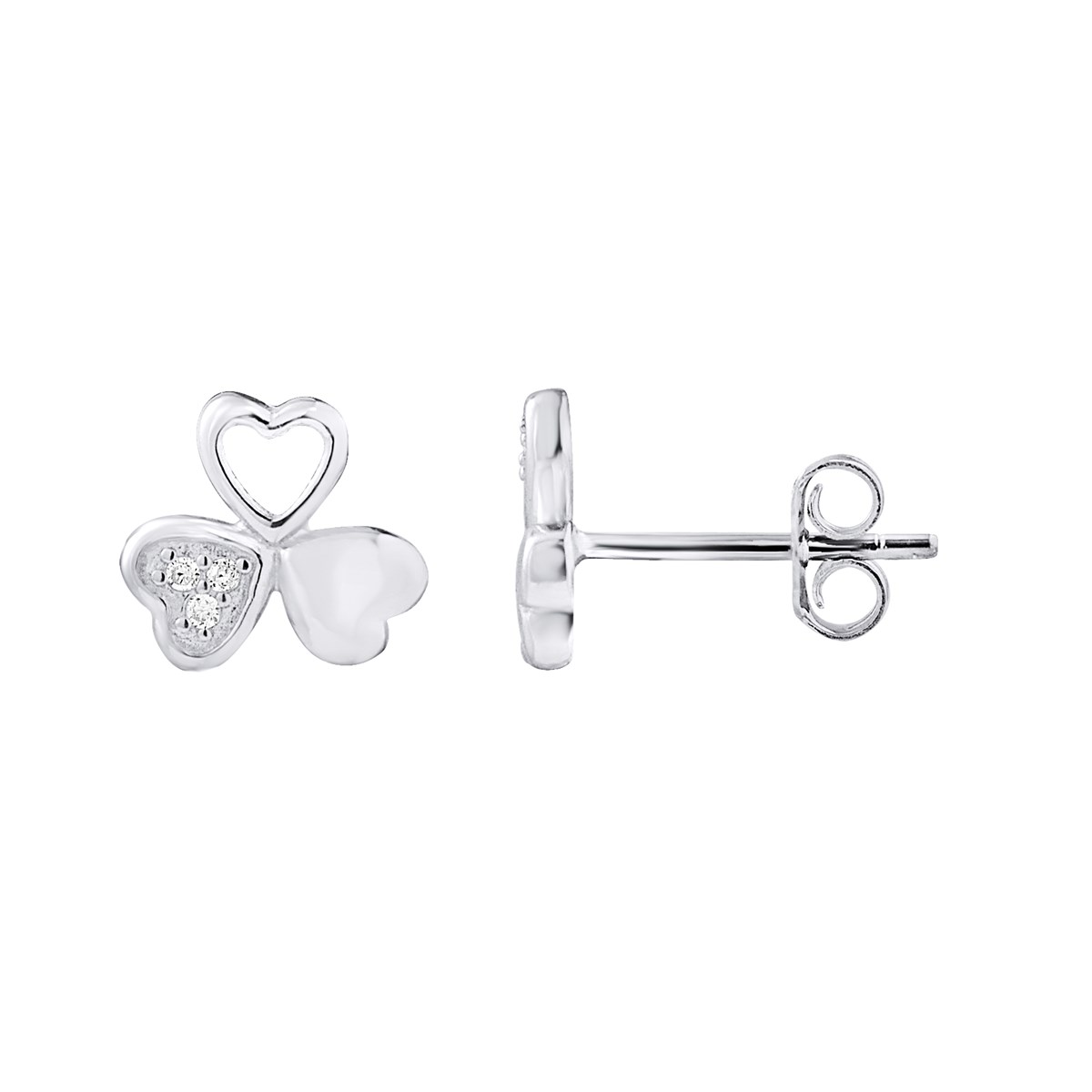 Boucles d'Oreilles TREFLE - Oxyde de zirconium - Argent 925