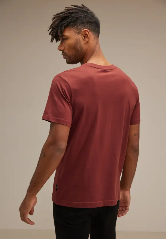 T-Shirt mit Letterprint - rusty red