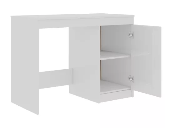 Bureau Blanc brillant 140x50x76 cm Bois d’ingénierie