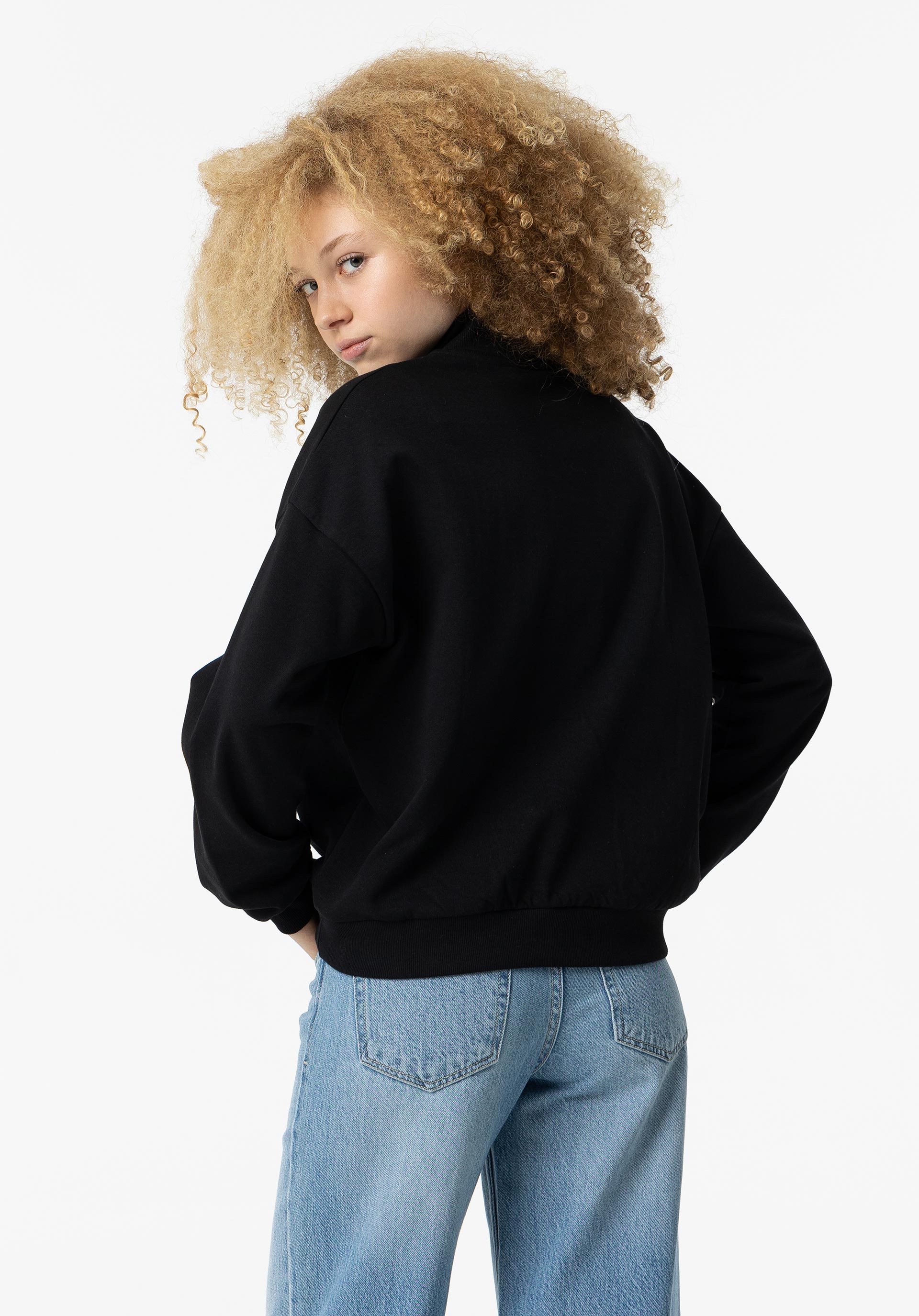 Sweatshirt com Estampado e Fecho
