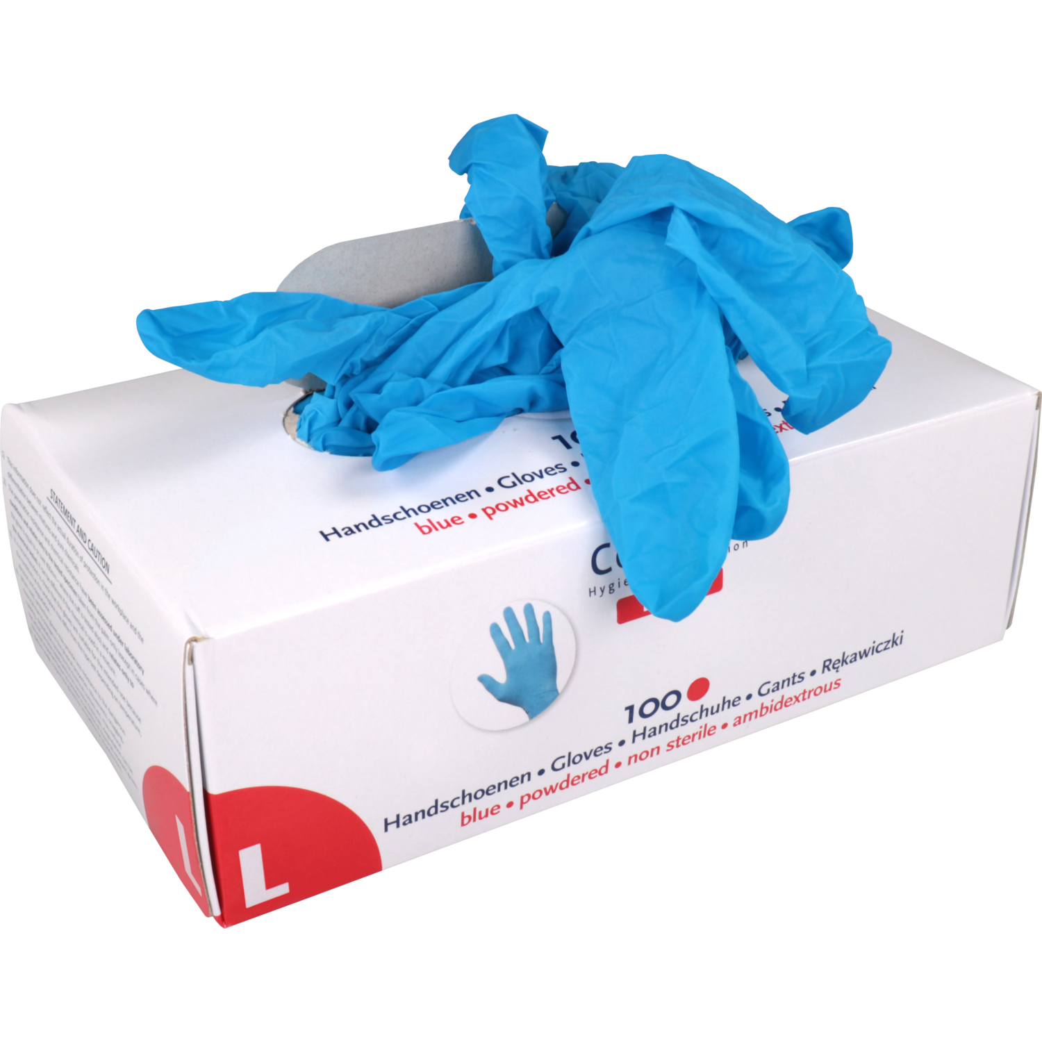 ComFort Handschoen, Latex, gepoederd, L, 6gr, blauw