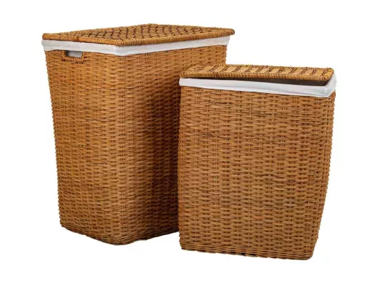 Ensemble de 2 paniers à linge en osier marron