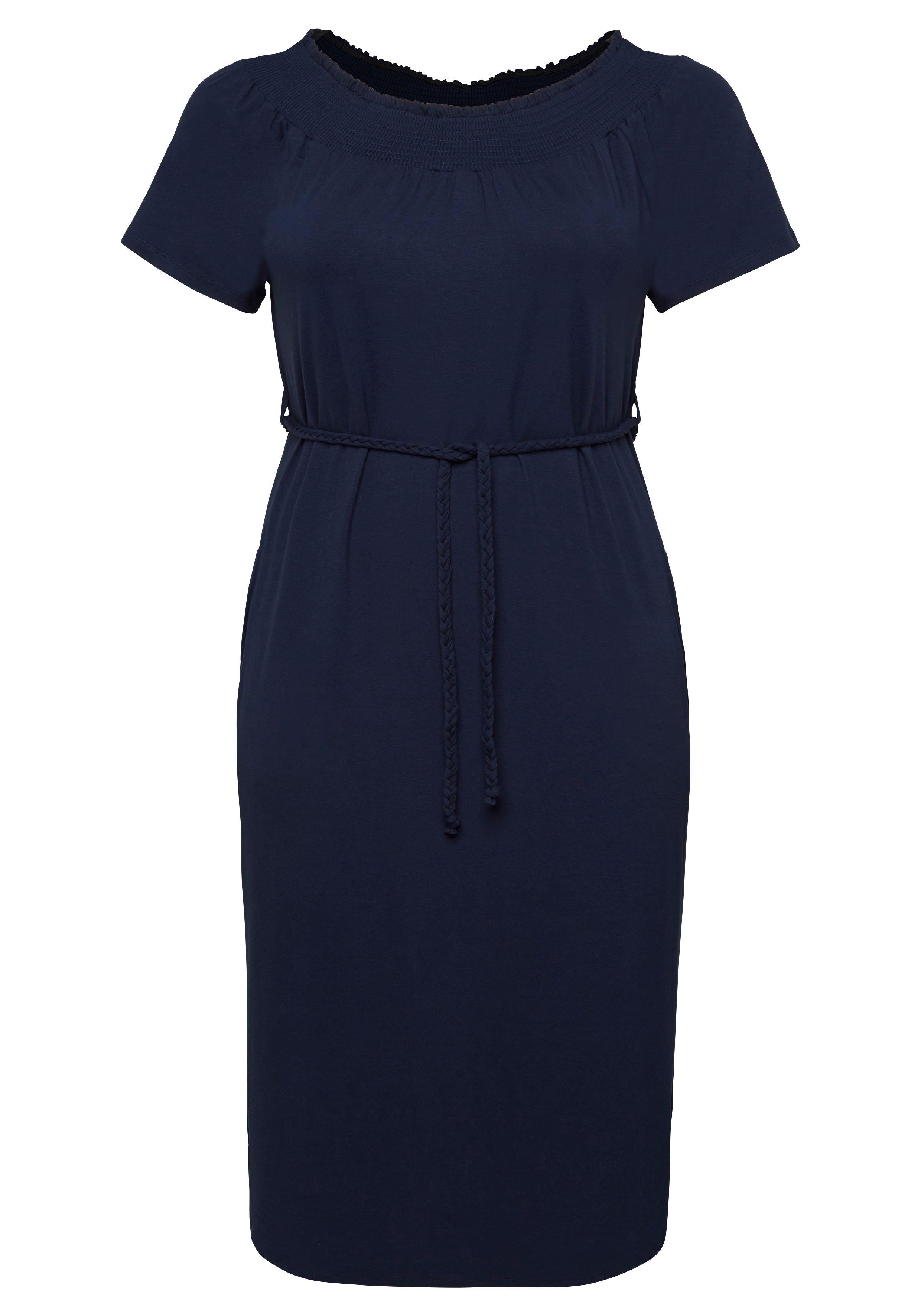 Kleid mit Bindeband und Carmenausschnitt