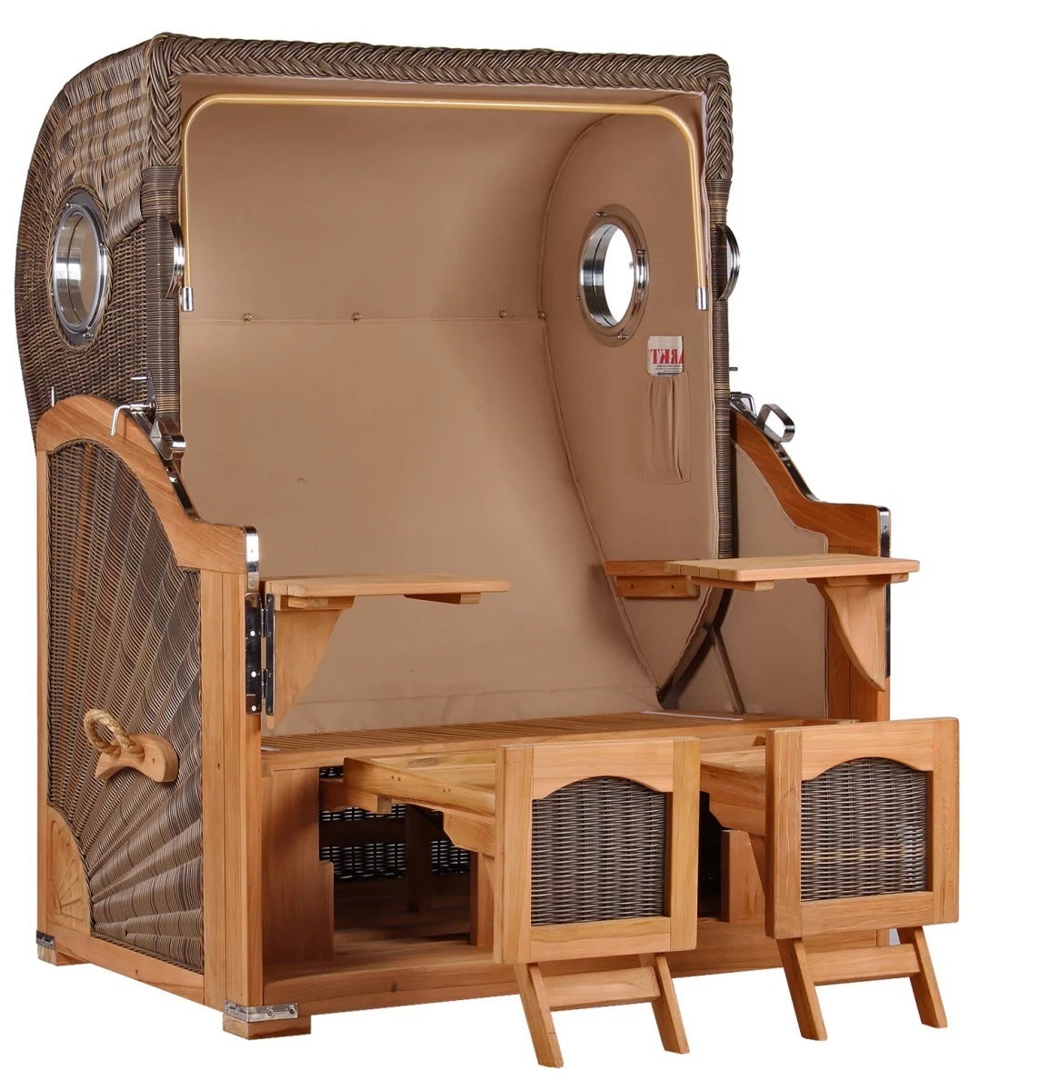 Strandstoel Rantum teak PE grijs design 537