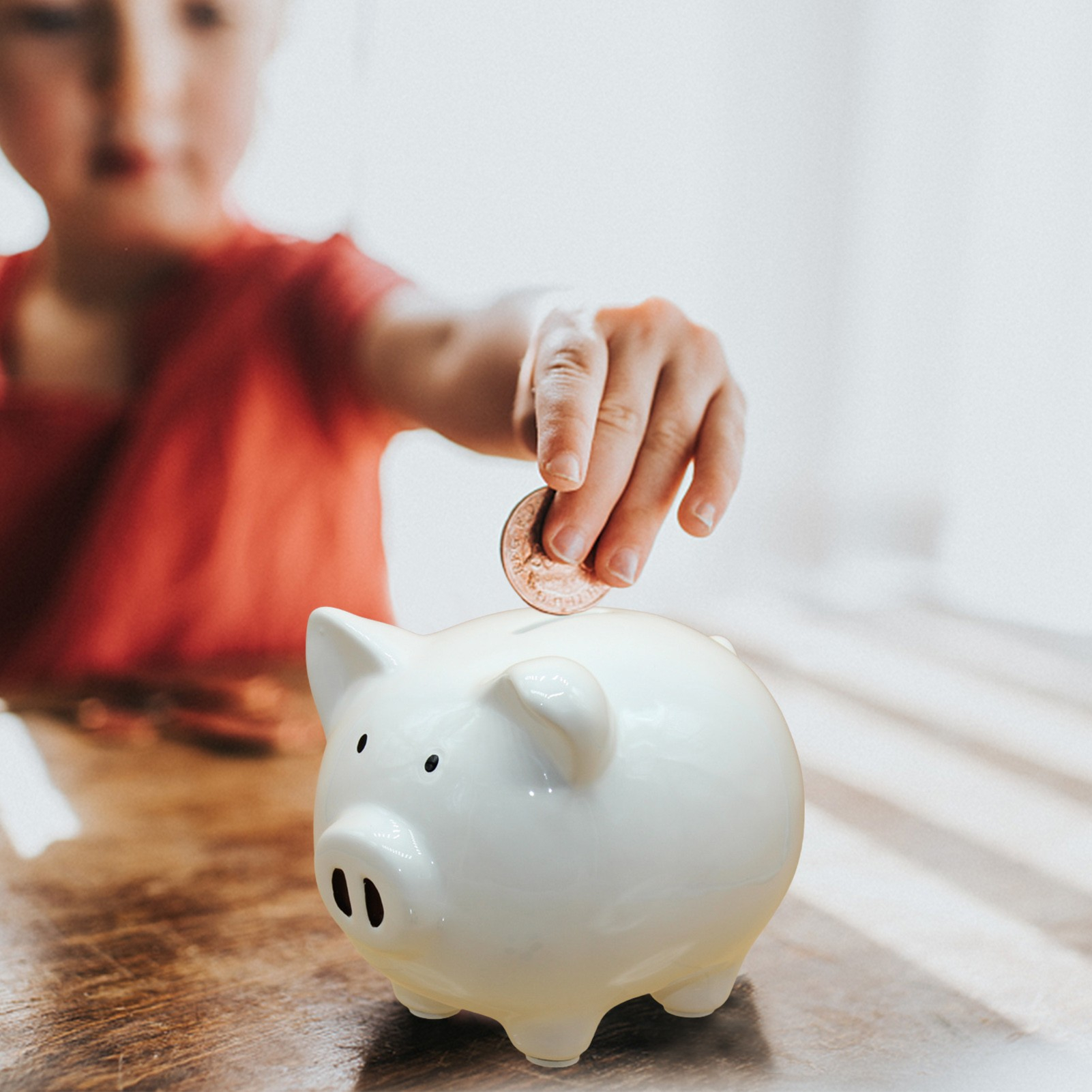 Keramik Sparschwein Wiederverwendbare DIY Münz Spardose - Weiss