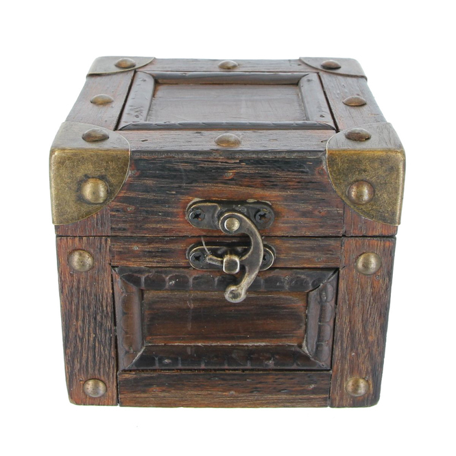 Truhe - XS - dunkelbraun - aus Holz - ca. 11 x 10 x 9 cm