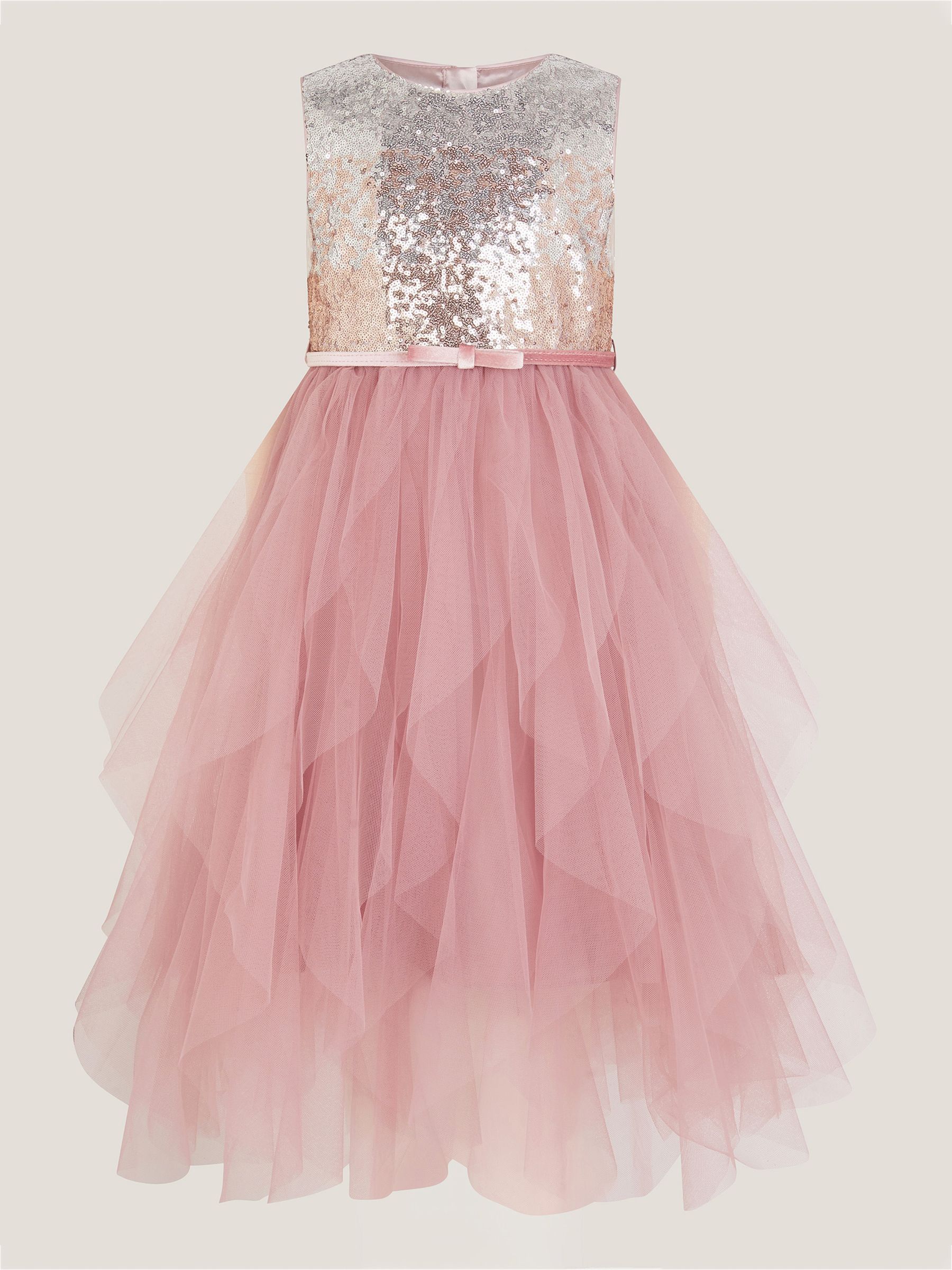 Monsoon Simone Sequin Tulle Ruffle Dress