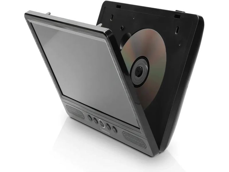 Lenco Portabler Dual DVD Player DVP-1046BK Zwei tragbare 10-Zoll-DVD-Player mit aufladbarem Akku