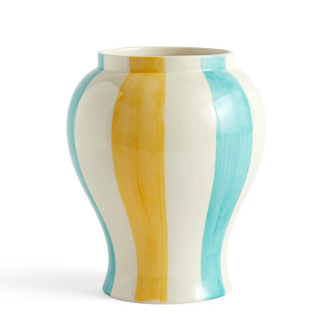 HAY  Sobremesa Stripe vase L - grøn/gul