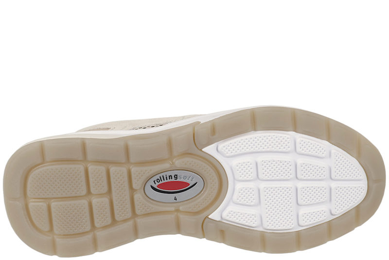 GABOR ROLLING SOFT SKO I BEIGE SKIND OG TEKSTIL